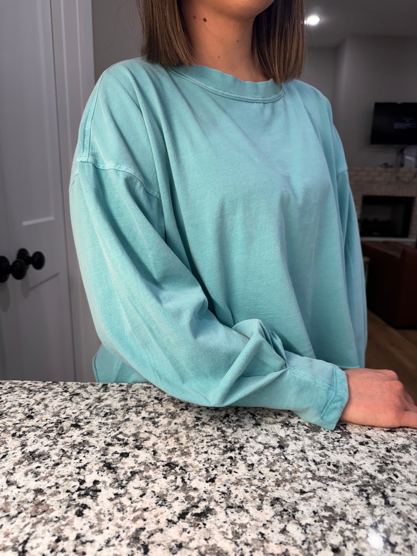 Turquoise Washed Oversized Tee