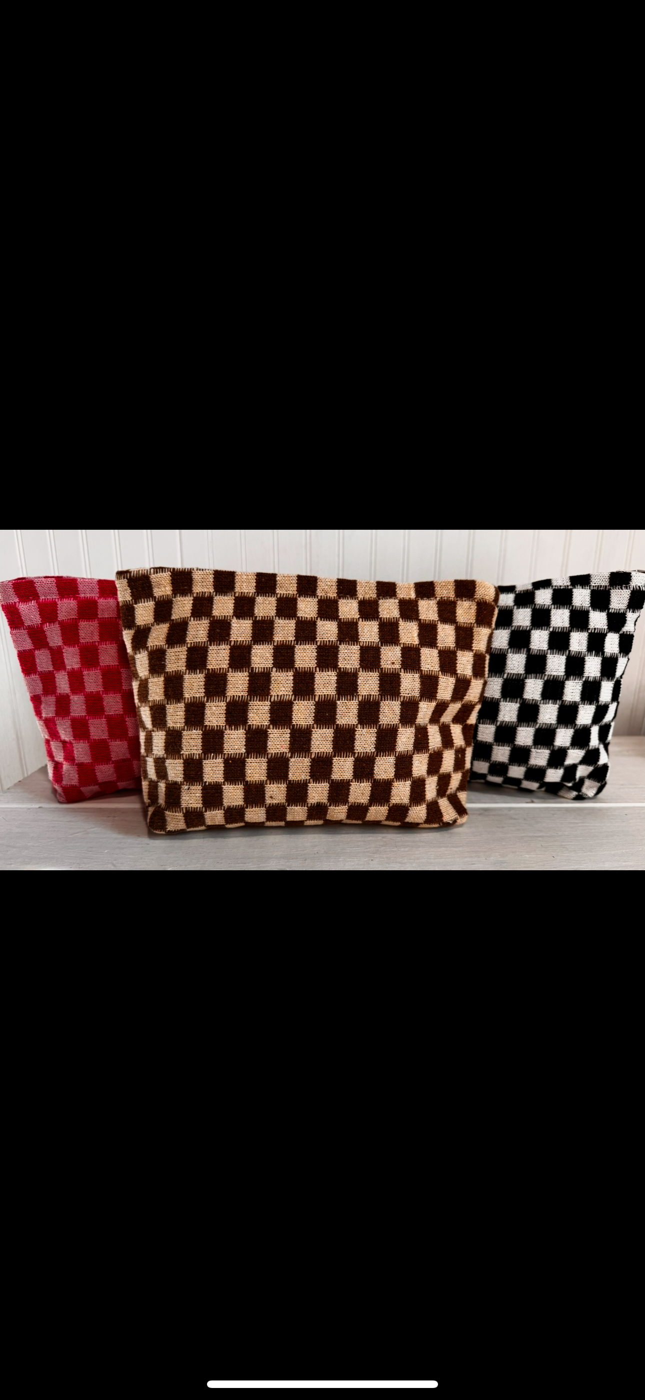 Checkered Makeup Bag