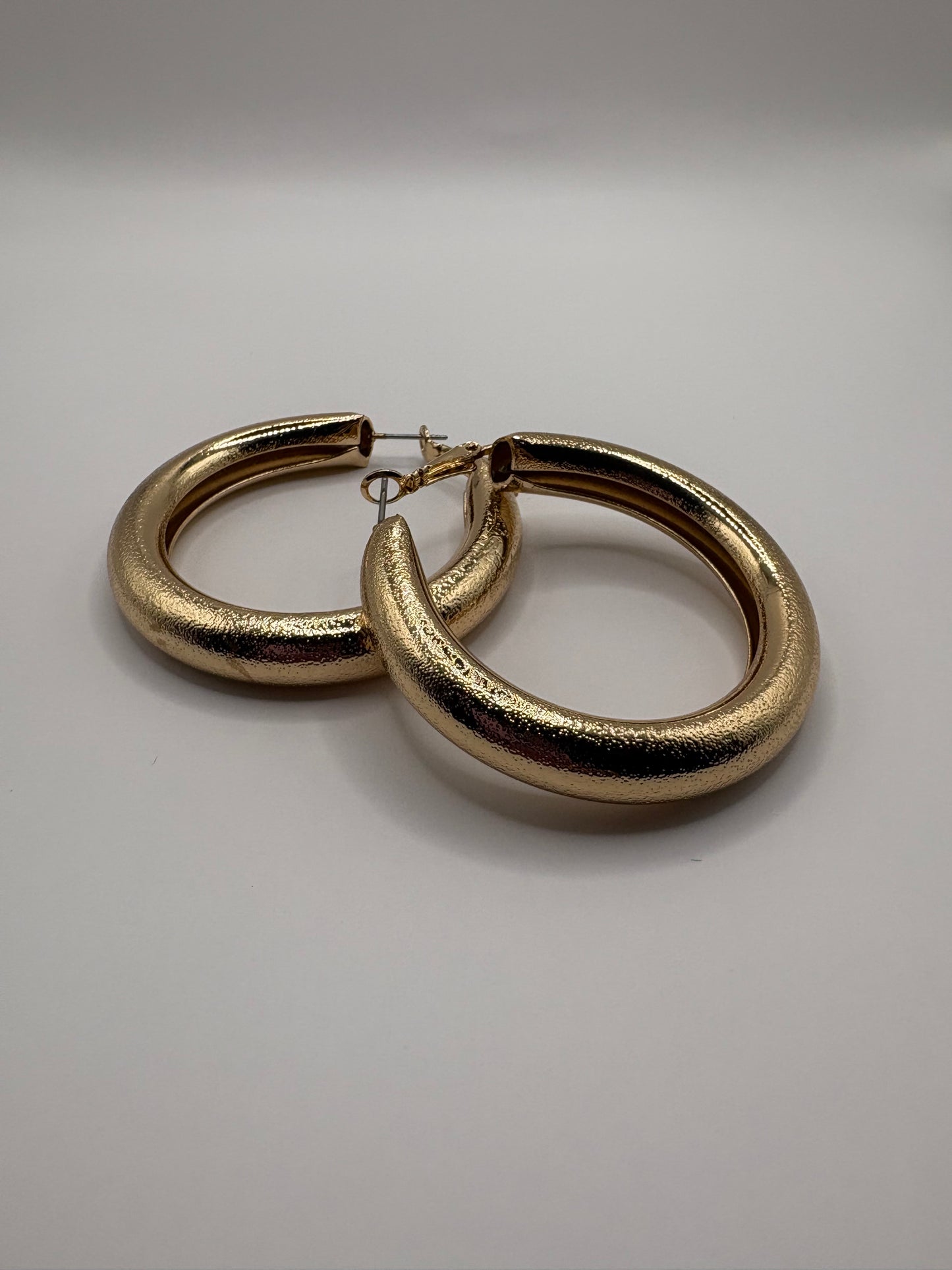 Gold Frosted Hoops