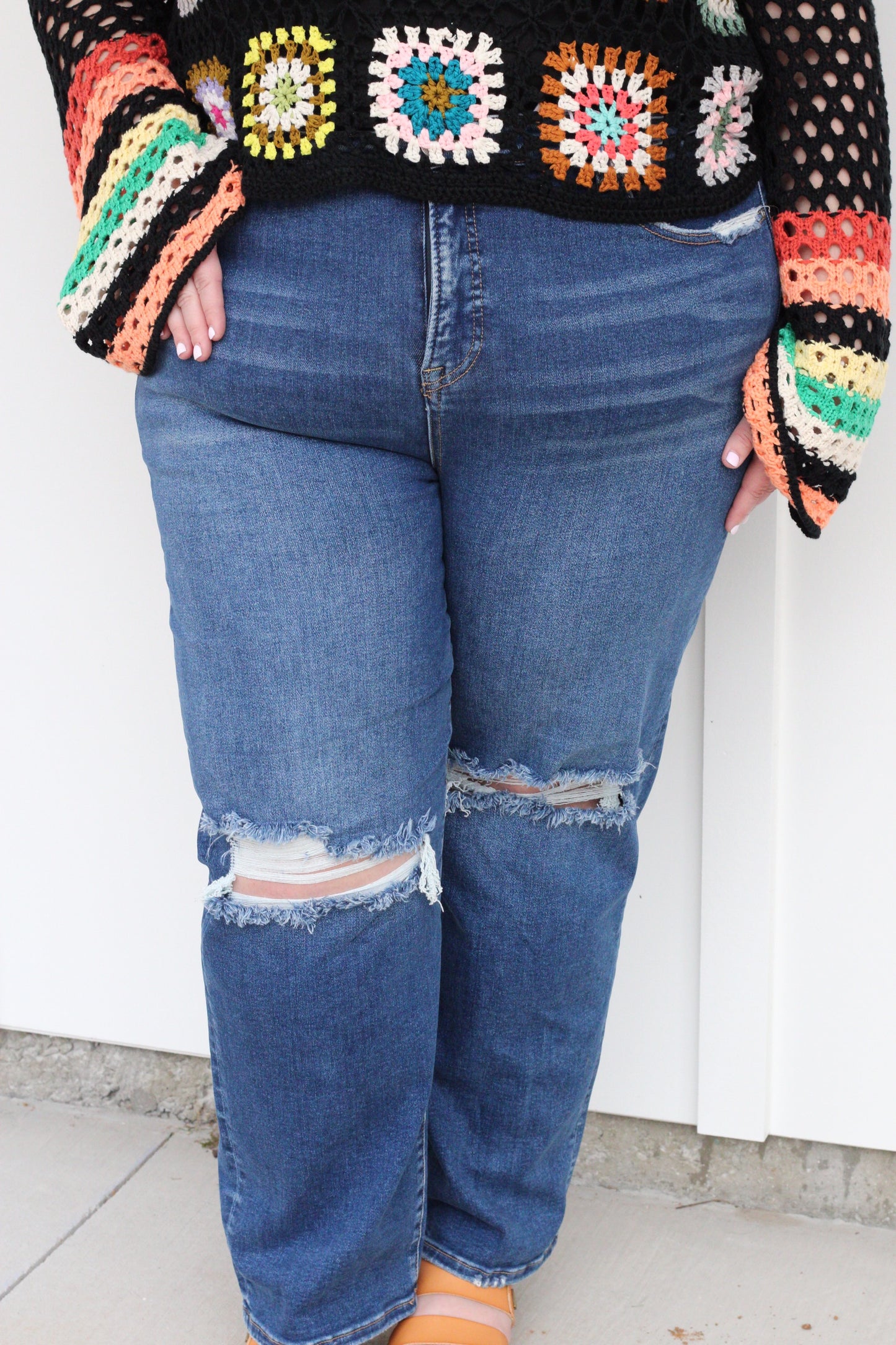 Risen High Rise-Crop Girlfriend Jeans