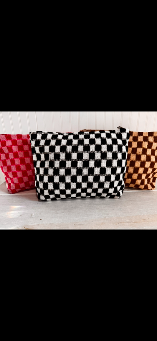 Checkered Makeup Bag