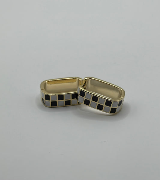 Vintage Checkerboard Stud Earrings