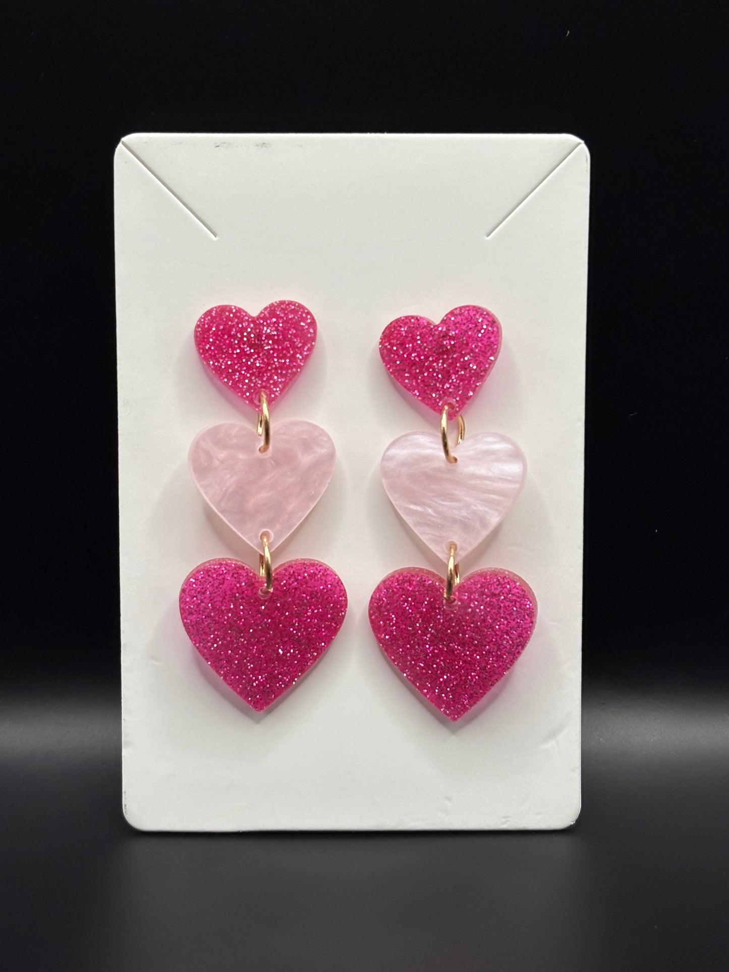 Gradient Pink Heart Earrings